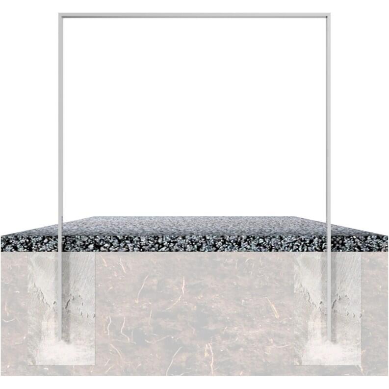 Anlehnbügel/Absperrbügel ′Apelland′ 50 x 12 mm aus Stahl, Höhe 800 mm, zum Einbetonieren