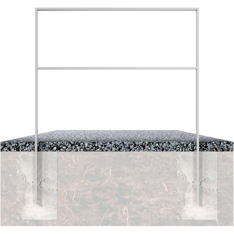 Anlehnbügel/Absperrbügel ′Apelland′ 50 x 12 mm, Stahl, Höhe 800 mm, mit Querholm, zum Einbetonieren