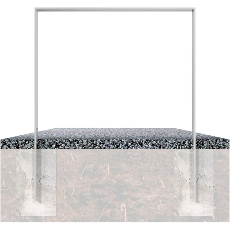 Anlehnbügel/Absperrbügel ′Apelland′ 80 x 12 mm aus Stahl, Höhe 800 mm, zum Einbetonieren