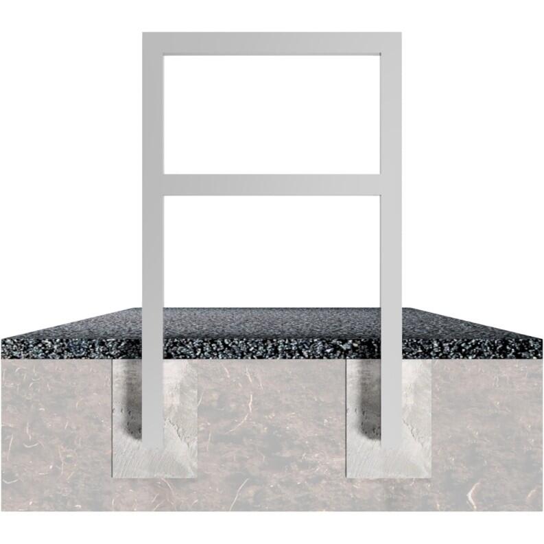 Anlehnbügel/Absperrbügel ′Spiekeroog′ 60 x 60 mm aus Stahl, Höhe 800 mm, mit Querholm