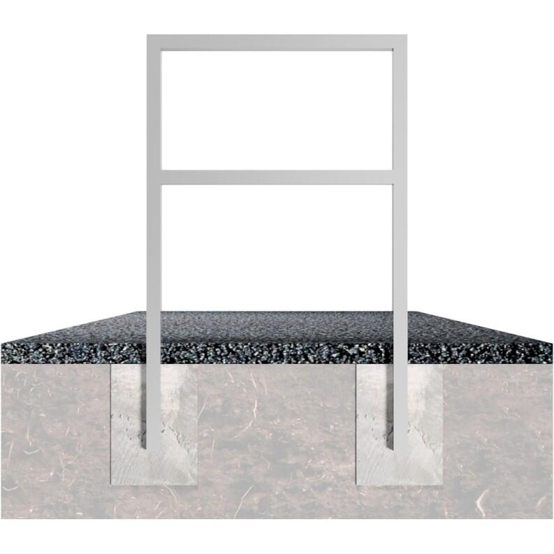 Anlehnbügel/Absperrbügel ′Spiekeroog′ 60 x 40 mm aus Stahl, Höhe 800 mm, mit Querholm