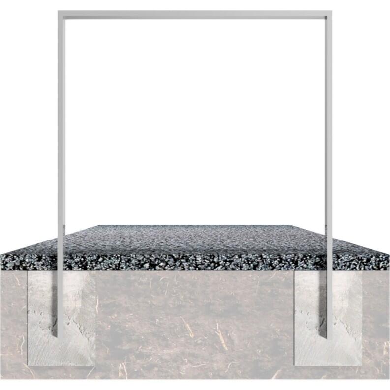 Anlehnbügel/Absperrbügel ′Spiekeroog′ 80 x 20 mm aus Stahl, Höhe 800 mm, zum Einbetonieren
