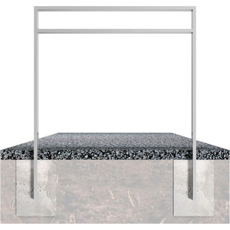Anlehnbügel/Absperrbügel ′Spiekeroog′ 80 x 20 mm, H 800 mm, mit Querholm (kurzer Abstand), zum