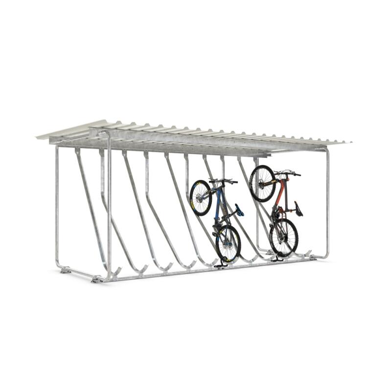 Fahrradhochparker ′Amsterdam A′, 10 oder 14 Stellplätze, überdacht