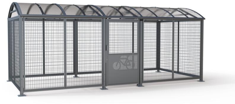 Modellbeispiel: Fahrradüberdachung -Salix Safe XL- in dunkelgrau mit Zylinderschloss (Art.