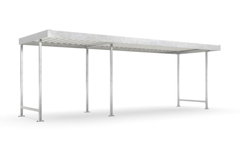 Modellbeispiel: Überdachungssystem -Leipzig L10-, einseitig - in verzinkter Ausführung - ohne Rück-