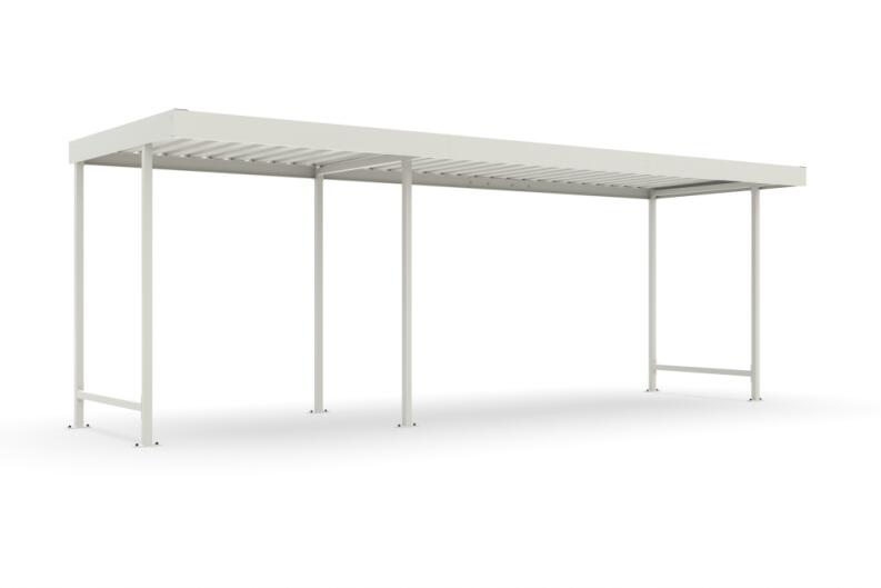 Modellbeispiel: Überdachungssystem -Leipzig L10-, einseitig - in verzinkter Ausführung - ohne Rück-