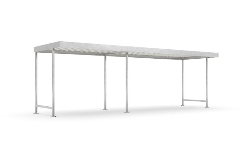 Modellbeispiel: Überdachungssystem -Leipzig L12-, einseitig - in verzinkter Ausführung - ohne Rück-