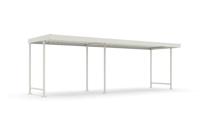 Modellbeispiel: Überdachungssystem -Leipzig L12-, einseitig - in verzinkter Ausführung - ohne Rück-