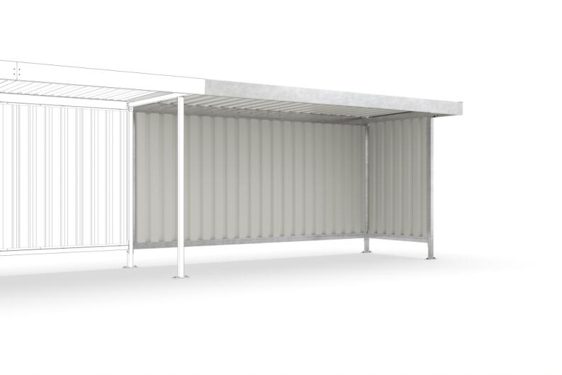 Modellbeispiel: Anbaueinheit L15 in verzinkter Ausführung - mit Rück- und Seitenwand