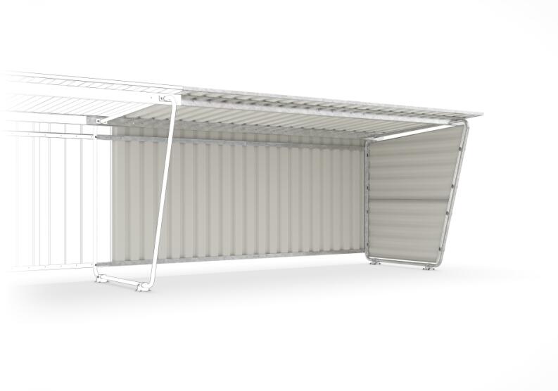 Modellbeispiel: Anbaueinheit S19 mit Rückwand aus Trapezblech und Seitenwand aus Trapezblech