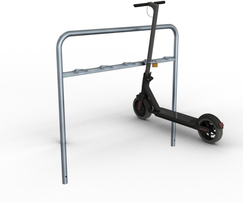 Anwendungsbeispiel: Anlehnbügel mit Querholm für Scooter/Roller (Art. 421.98)