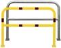 Anlehnbügel/Absperrbügel ′Sylt′ ø 48 mm aus Stahl, zum Aufdübeln, Höhe 1000 mm, gelb/schwarz oder
